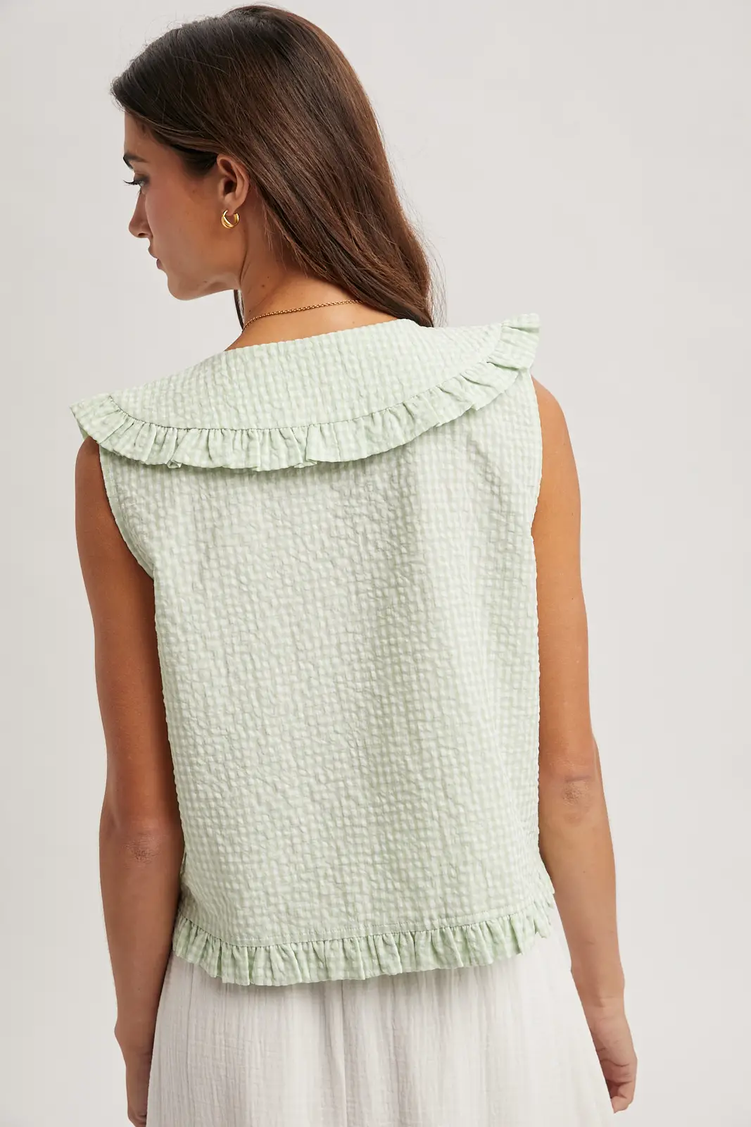 Happy Check Top in Mint - Image 5