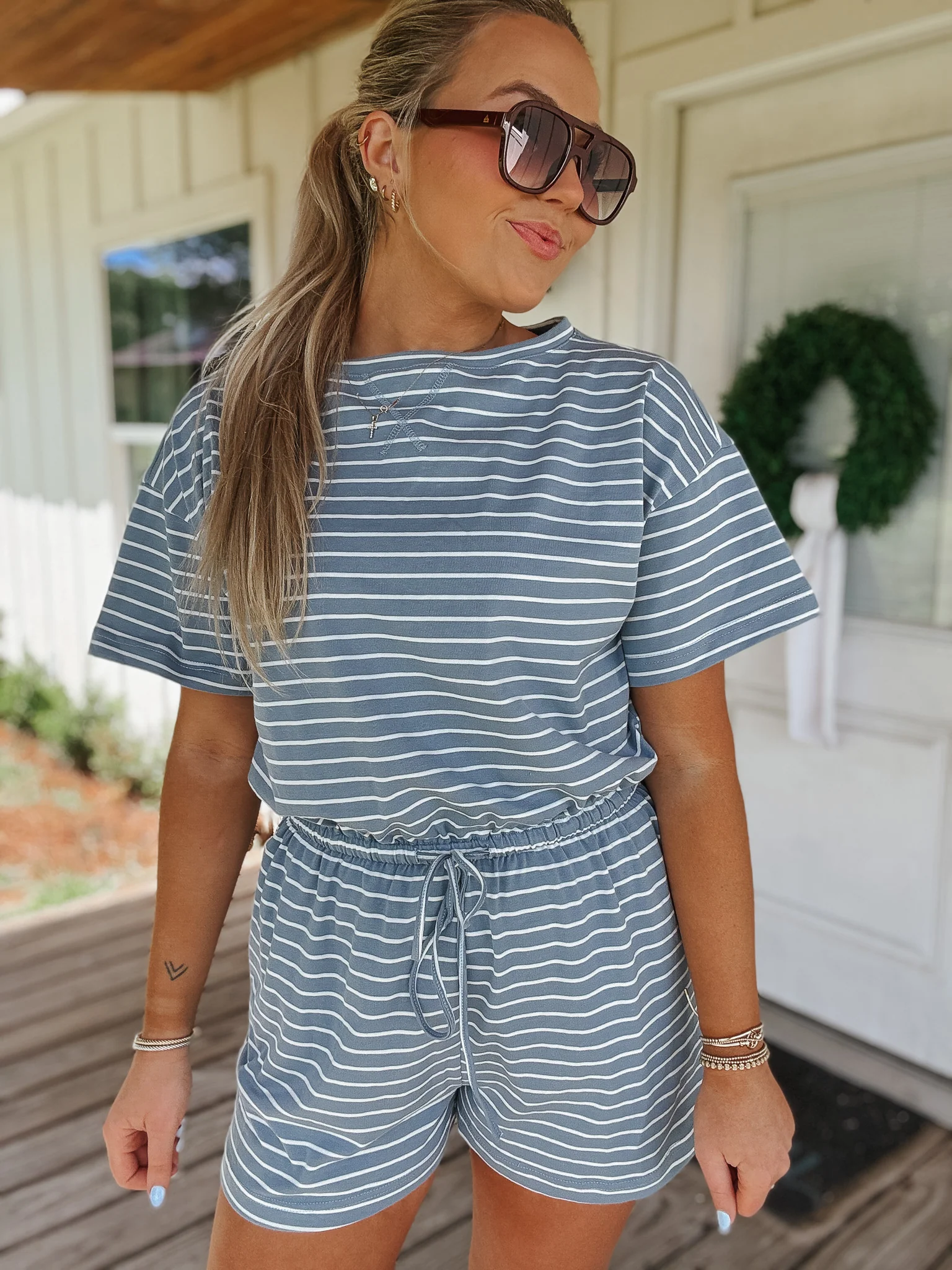 Fresh Lines Striped Romper - Image 4