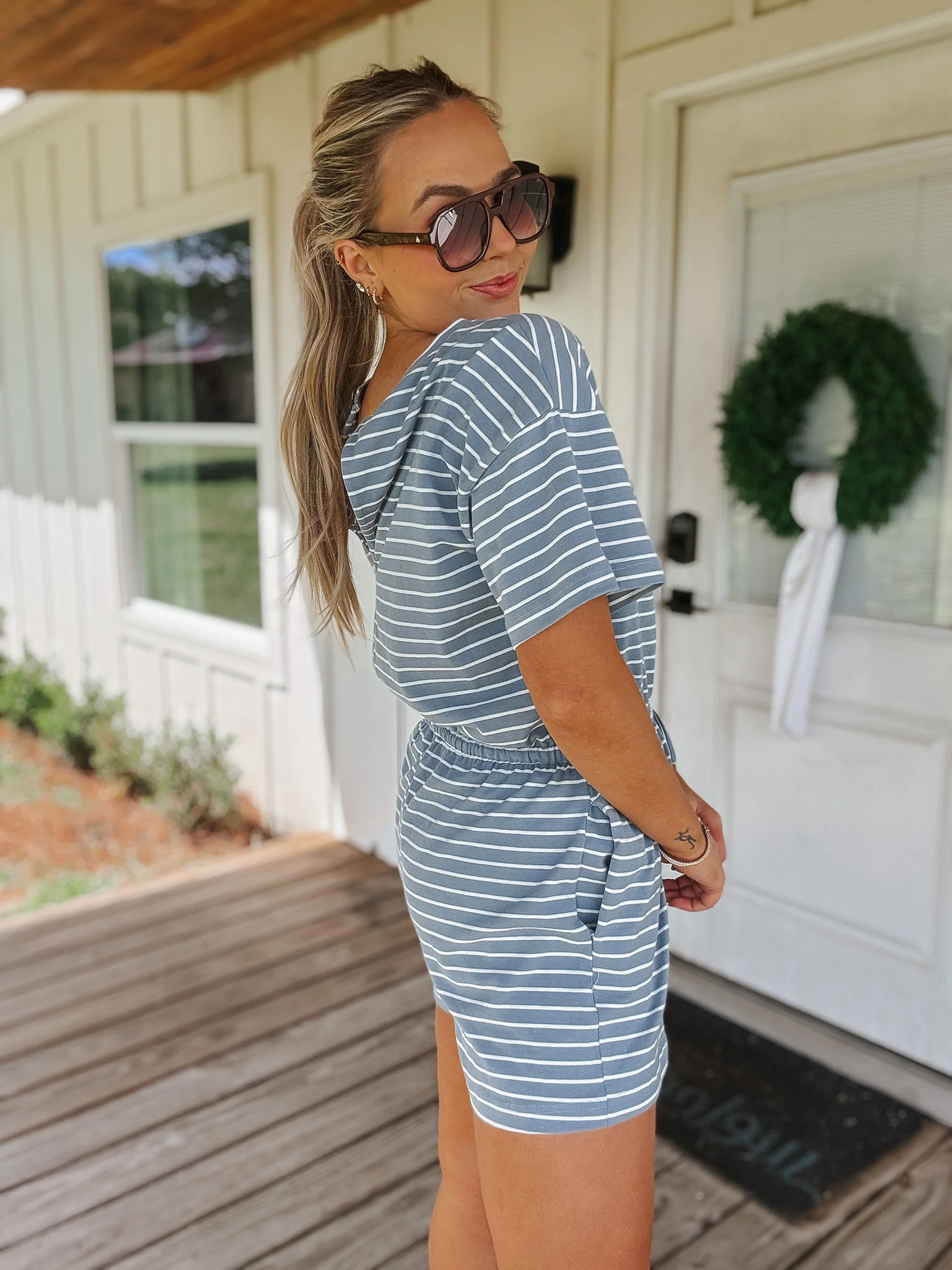 Fresh Lines Striped Romper - Image 5