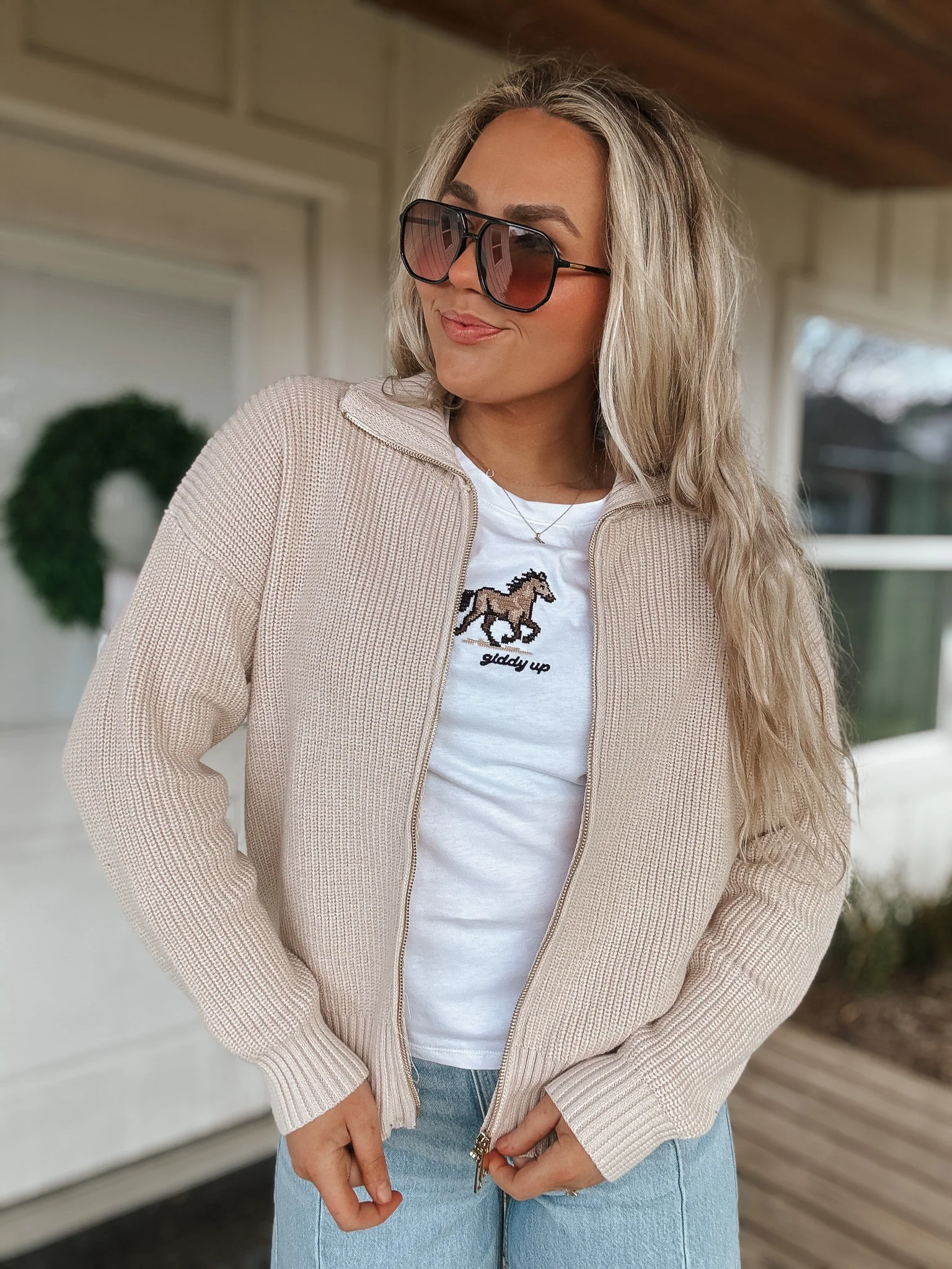 Giddy Up Babydoll Tee in White - Image 8