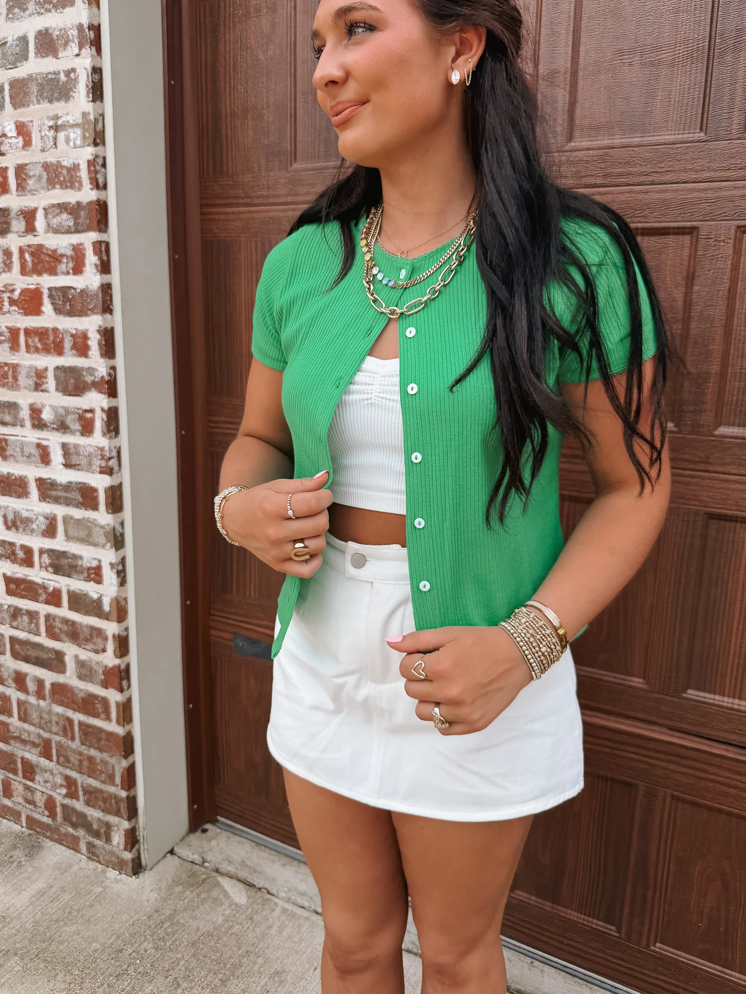 Modern Ease Knit Top in Green - Image 4