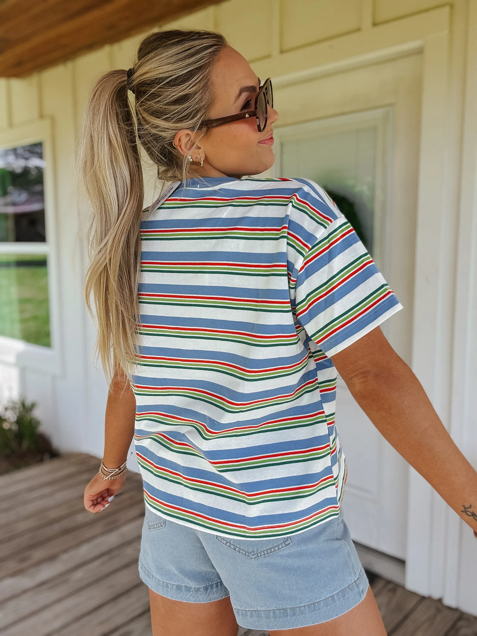 Summertime Blues Stripe Tee - Image 2