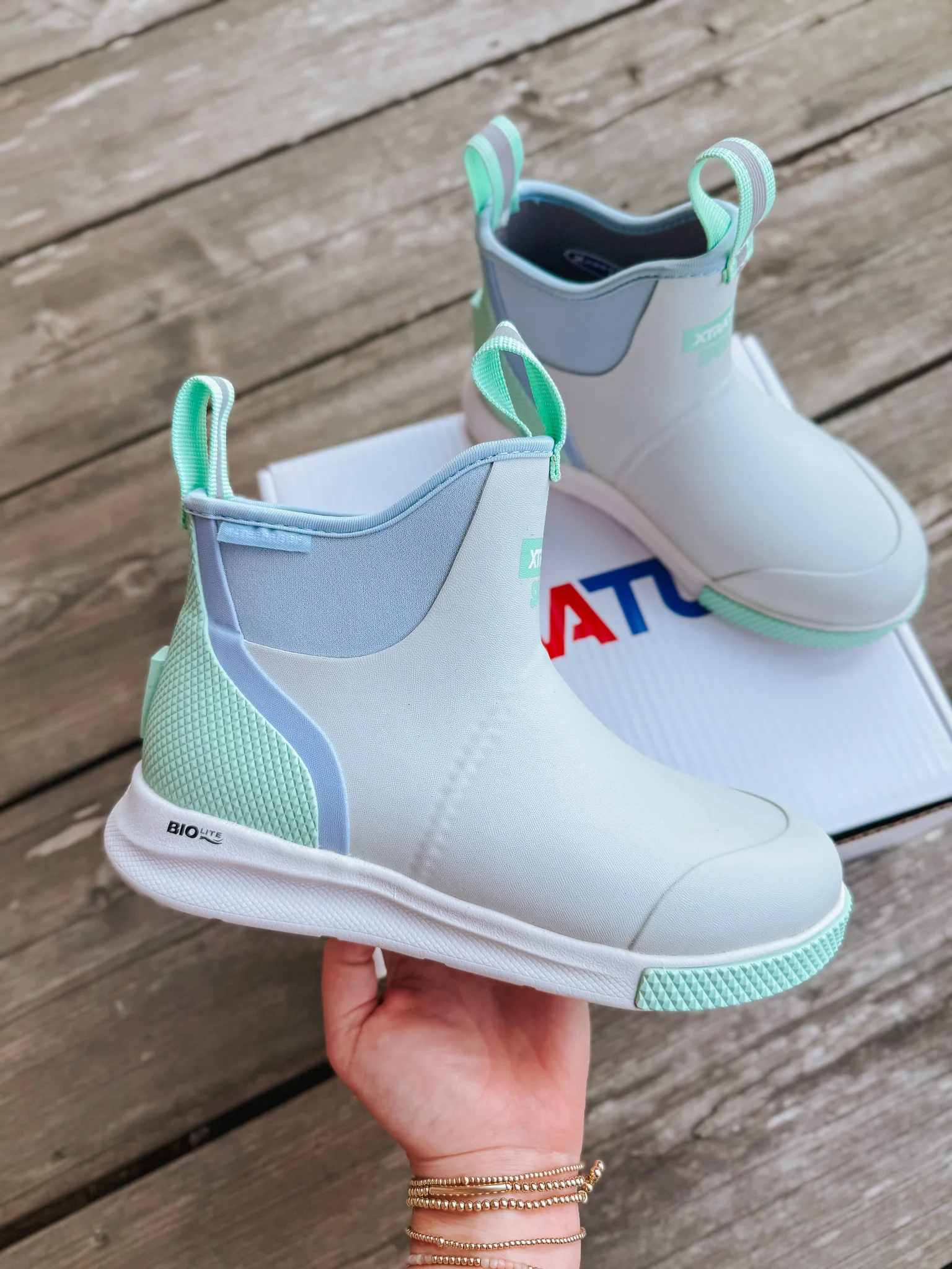 Women's Xtratuf 6 in Ankle Deck Boot Sport in Cloud Multi - Image 6