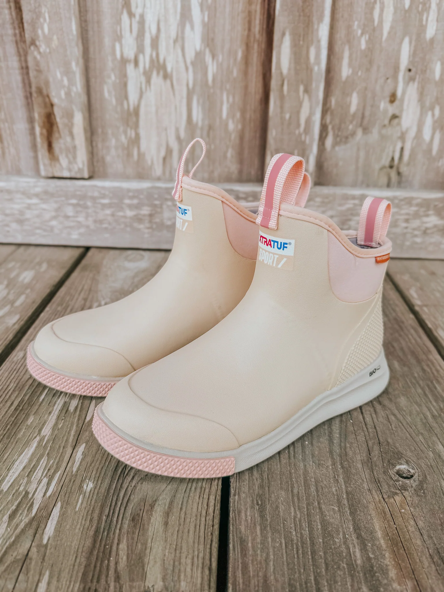 Women's Xtratuf 6 in Ankle Deck Boot Sport in Blush Peach - Image 3