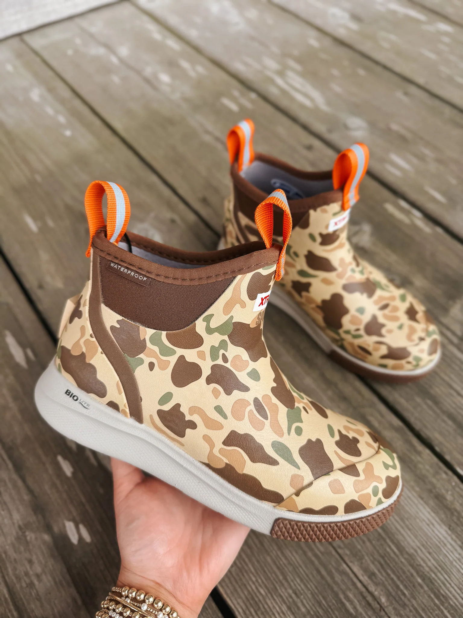 Women's XTRATUF Ankle Deck Boot Sport in Duck Camo - Image 4