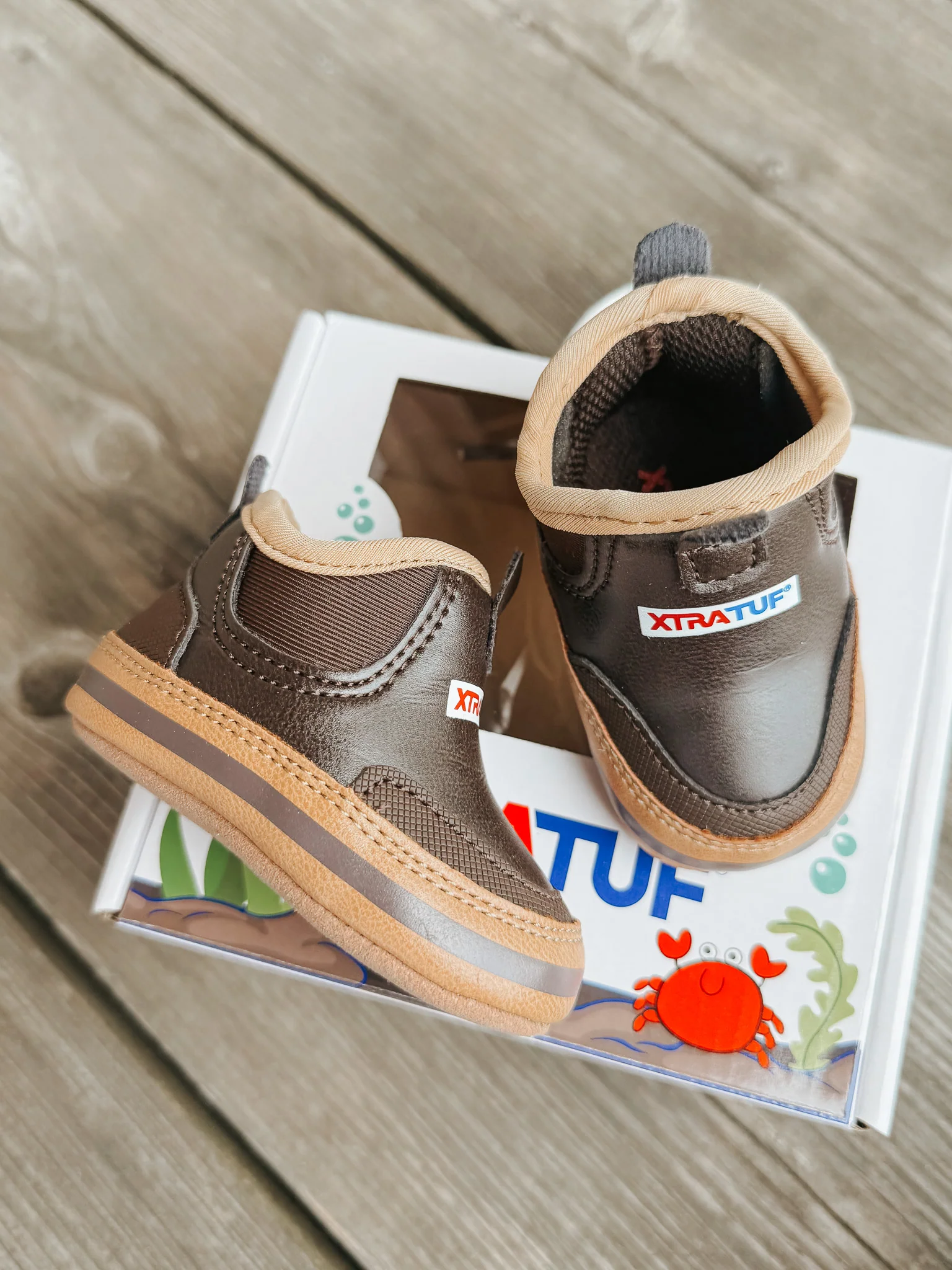 Xtratuf Infant Minnow Ankle Deck Boot in Brown - Image 7