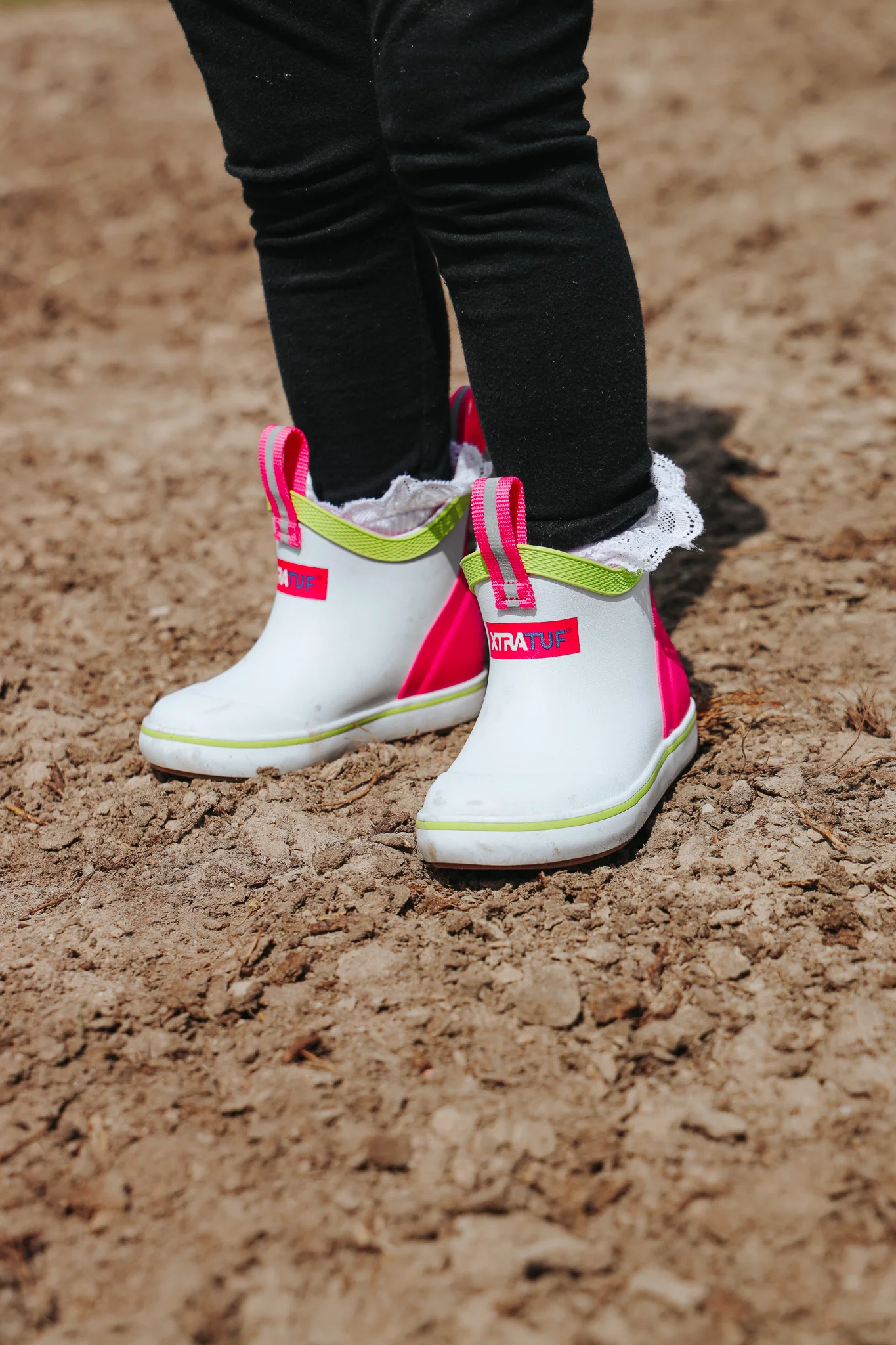 Little Kid's XTRATUF Ankle Deck Boots in White Multi Pink - Image 10