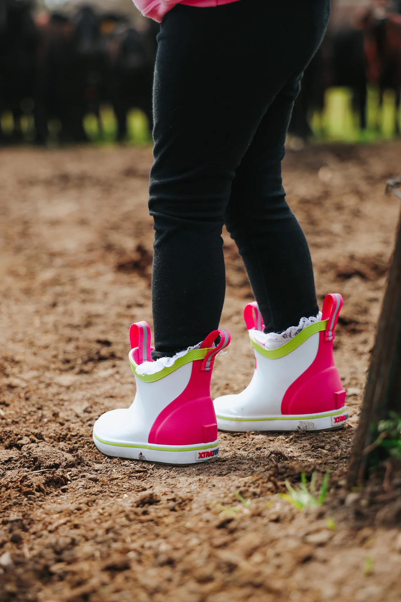 Little Kid's XTRATUF Ankle Deck Boots in White Multi Pink - Image 13