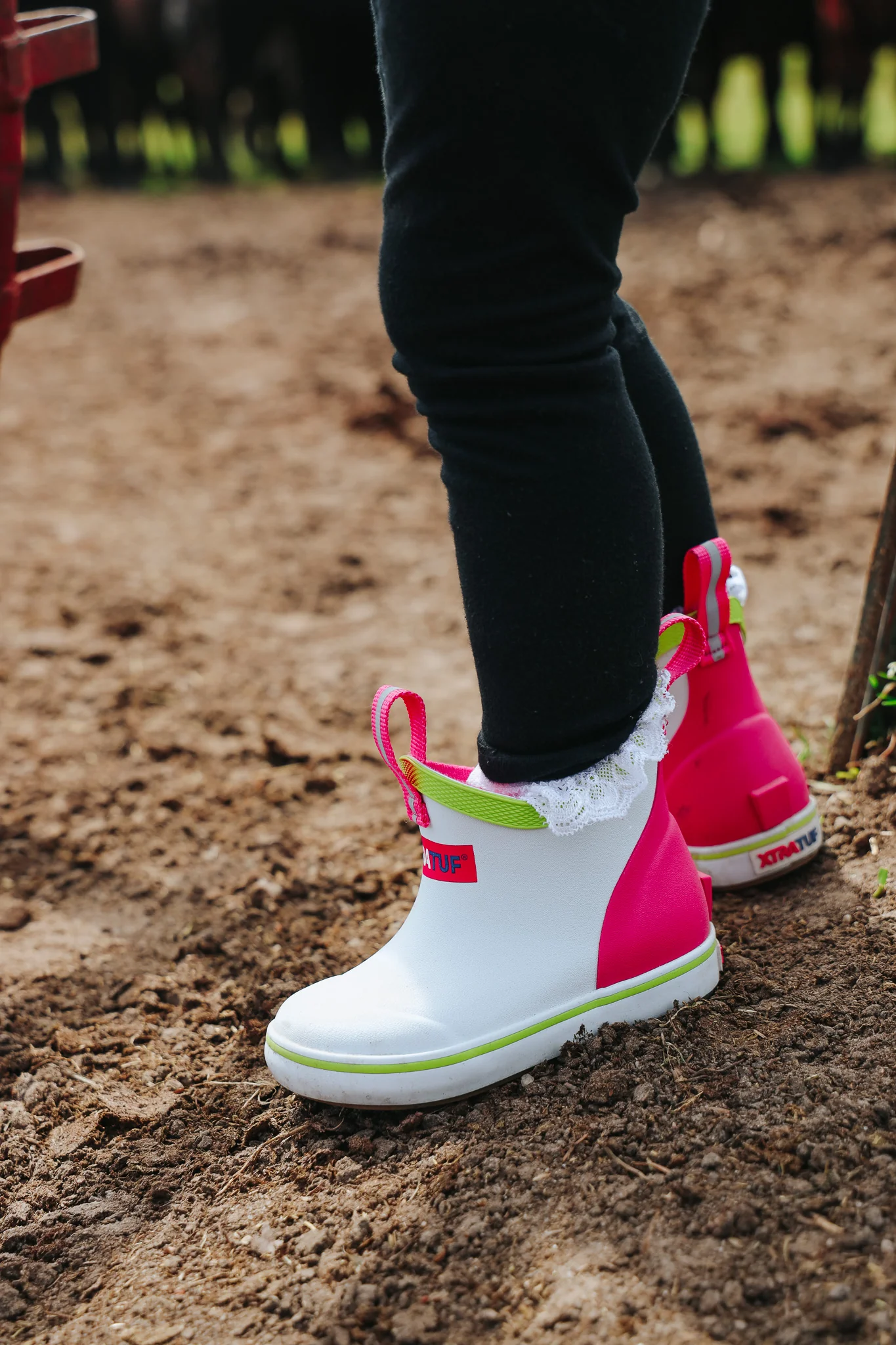 Little Kid's XTRATUF Ankle Deck Boots in White Multi Pink - Image 15