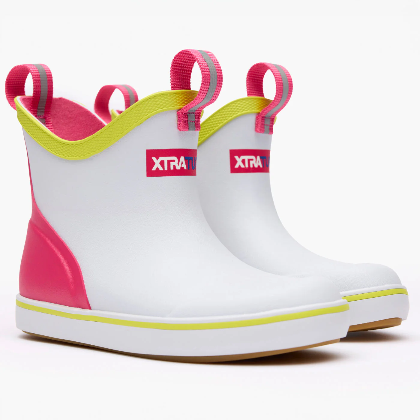 Little Kid's XTRATUF Ankle Deck Boots in White Multi Pink - Image 2