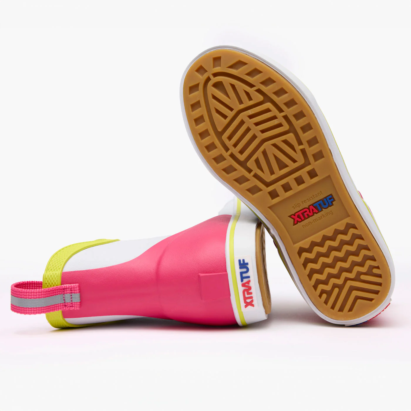 Little Kid's XTRATUF Ankle Deck Boots in White Multi Pink - Image 4