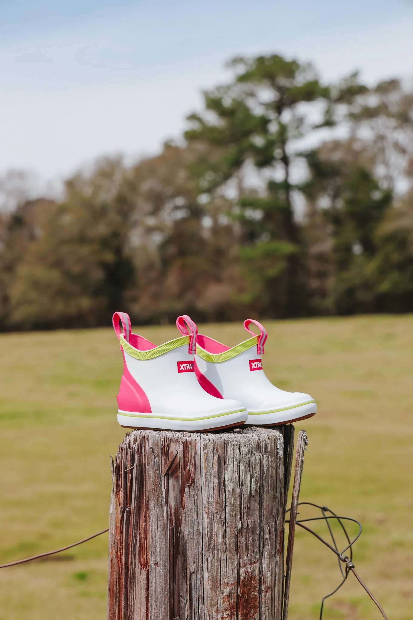 Little Kid's XTRATUF Ankle Deck Boots in White Multi Pink - Image 8
