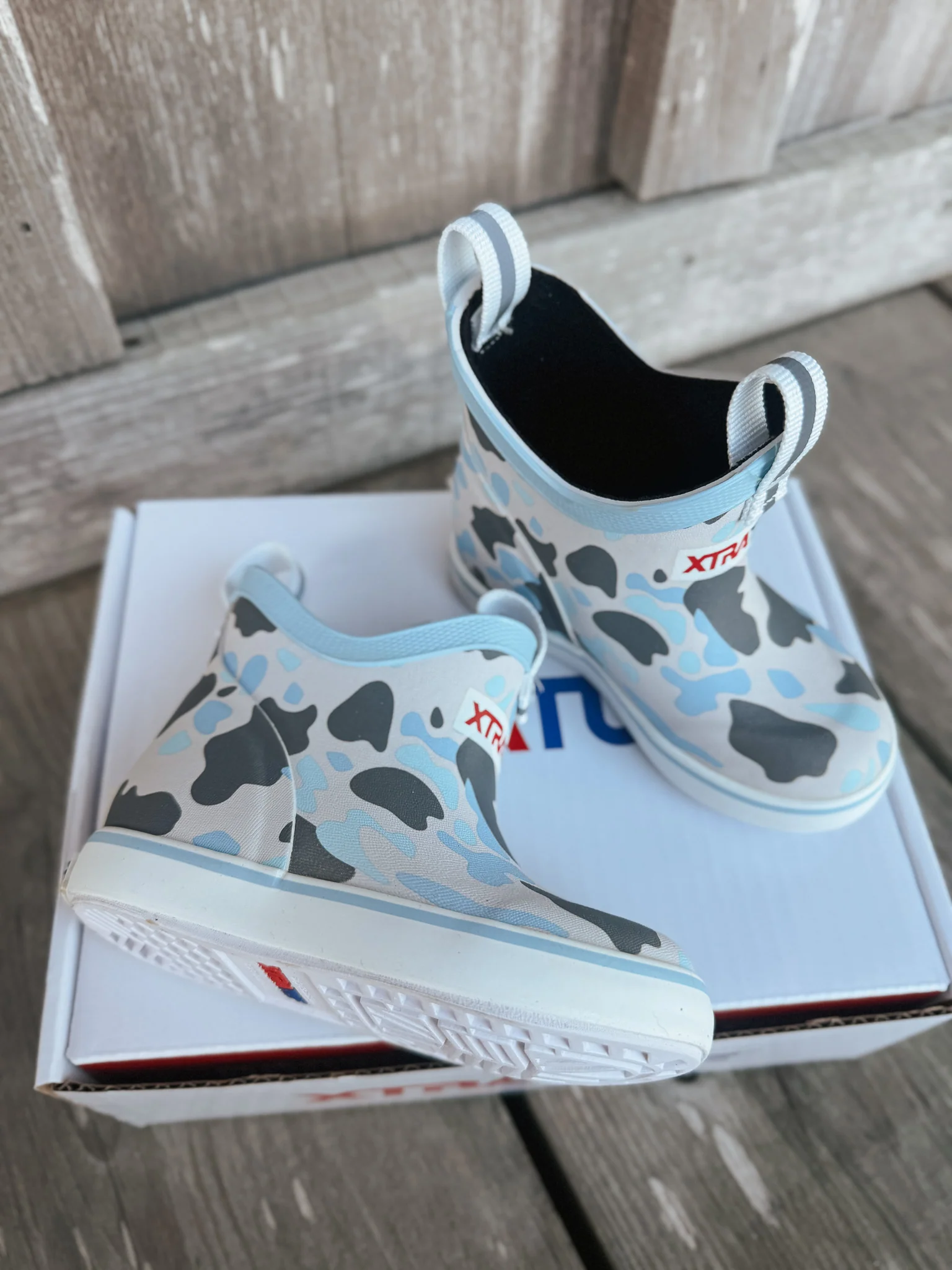 Little Kid's Xtratuf Ankle Deck Boots in Ice Duck Camo - Image 8