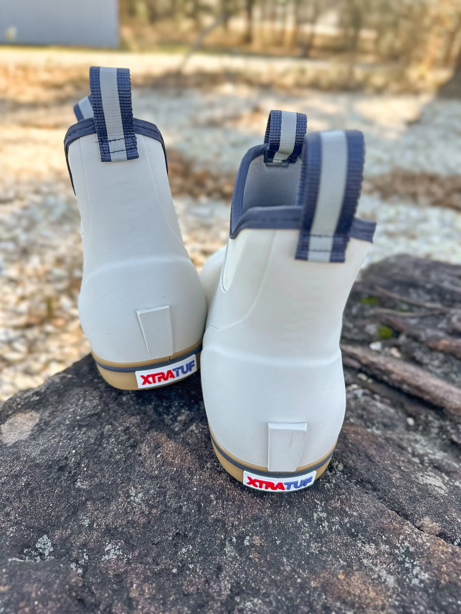 Men's XTRATUF Ankle Deck Boot in White/Navy - Image 12