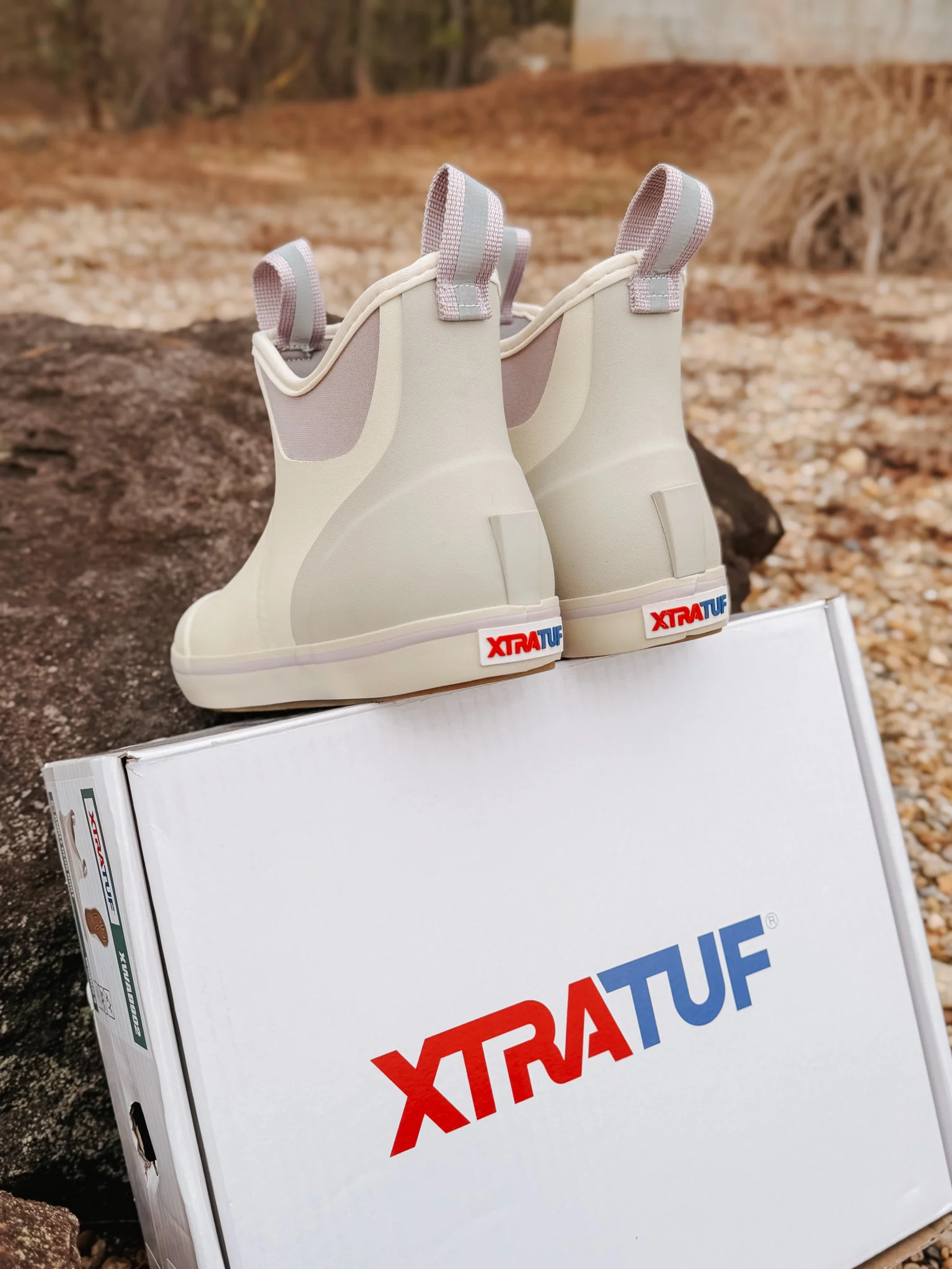 Women's Xtratuf 6in Ankle Deck Boot in Cream Pink - Image 4