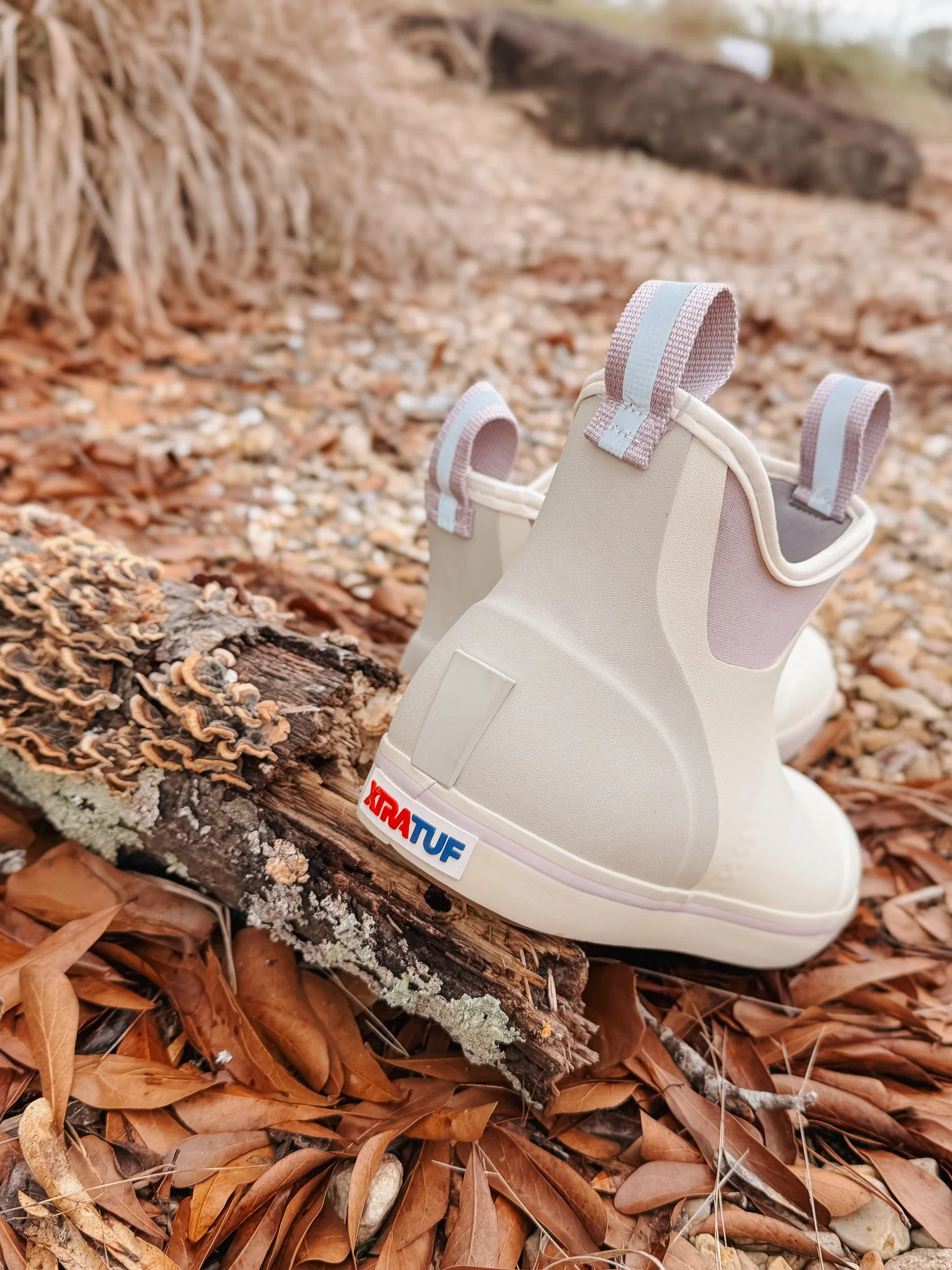 Women's Xtratuf 6in Ankle Deck Boot in Cream Pink - Image 6
