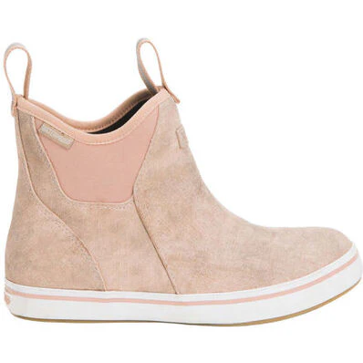 XTRATUF Women's Leather Deck Ankle Boots in Pink - Image 4