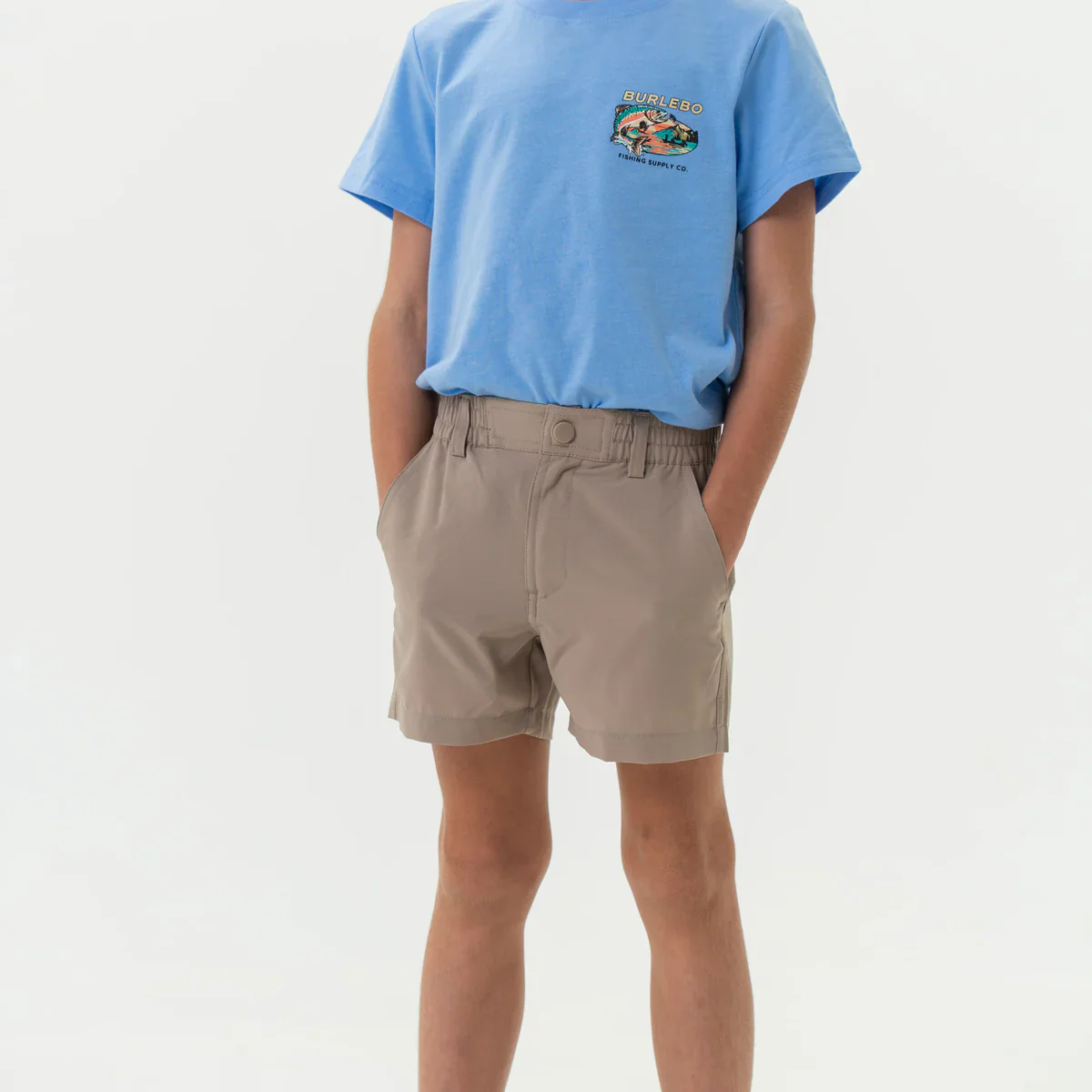 Burlebo Youth & Toddler Everyday Shorts - Cobblestone Khaki - Image 3