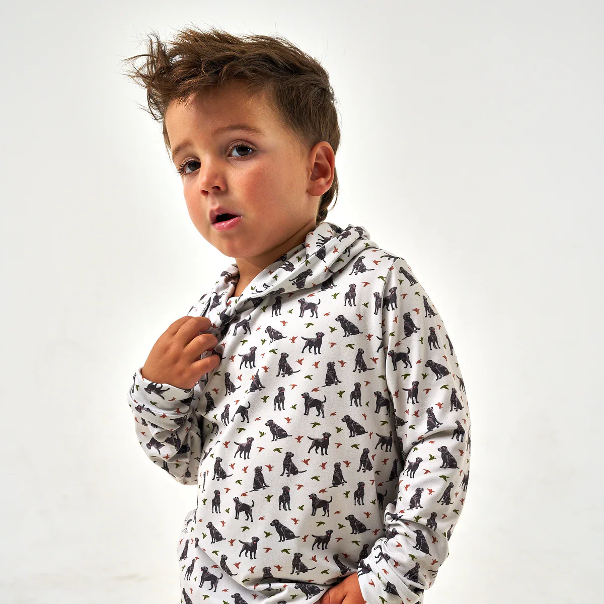 Burlebo Youth & Toddler Performance Hoodie - Ducks And Dogs - Image 5