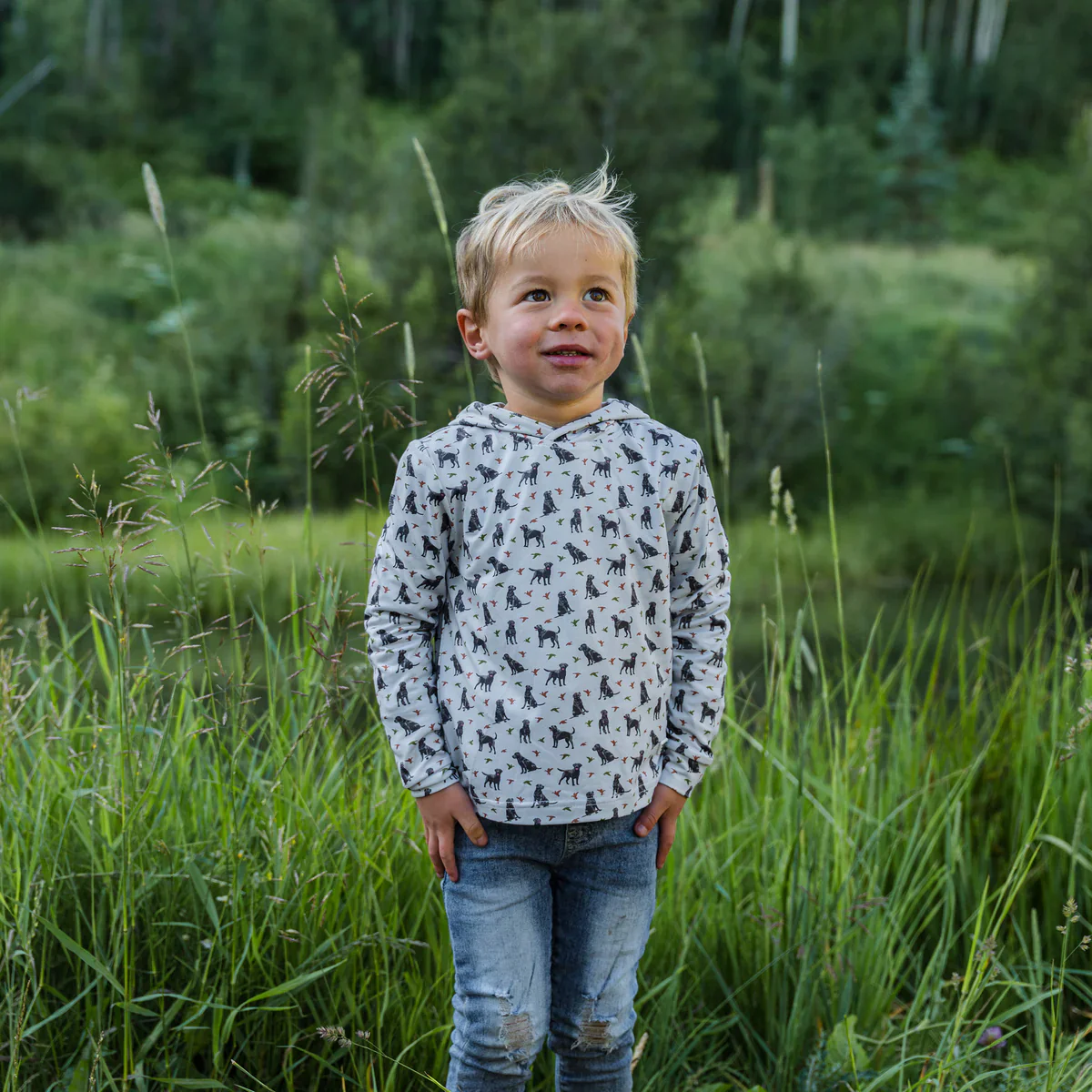 Burlebo Youth & Toddler Performance Hoodie - Ducks And Dogs - Image 6