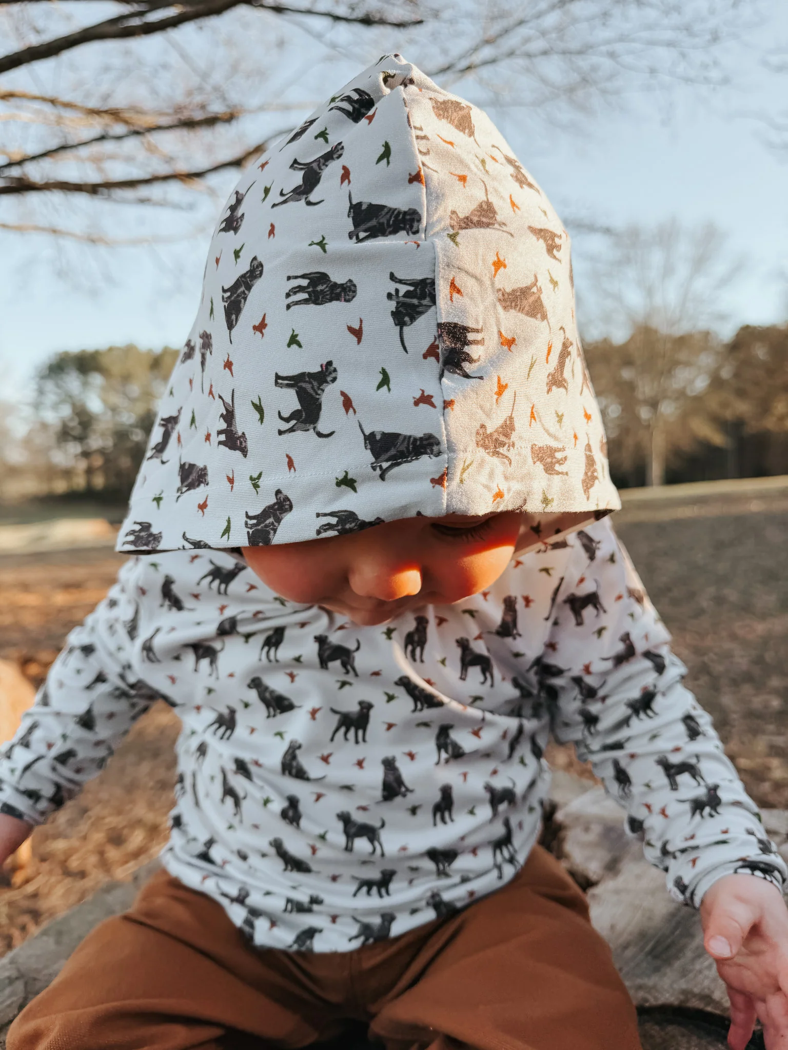 Burlebo Youth & Toddler Performance Hoodie - Ducks And Dogs - Image 7