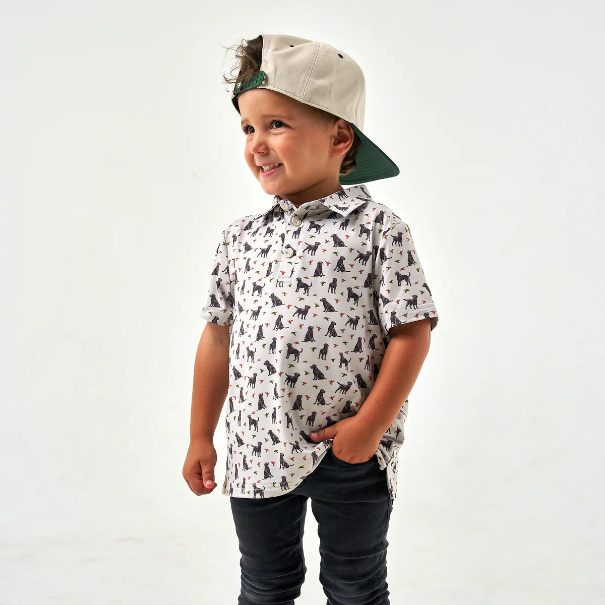 Burlebo Youth & Toddler Performance Polo - Ducks And Dogs - Image 5