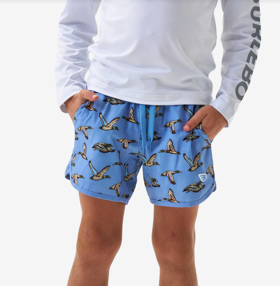 Burlebo Youth & Toddler Swim Trunk - Jumbo Mallards Blue - Image 4