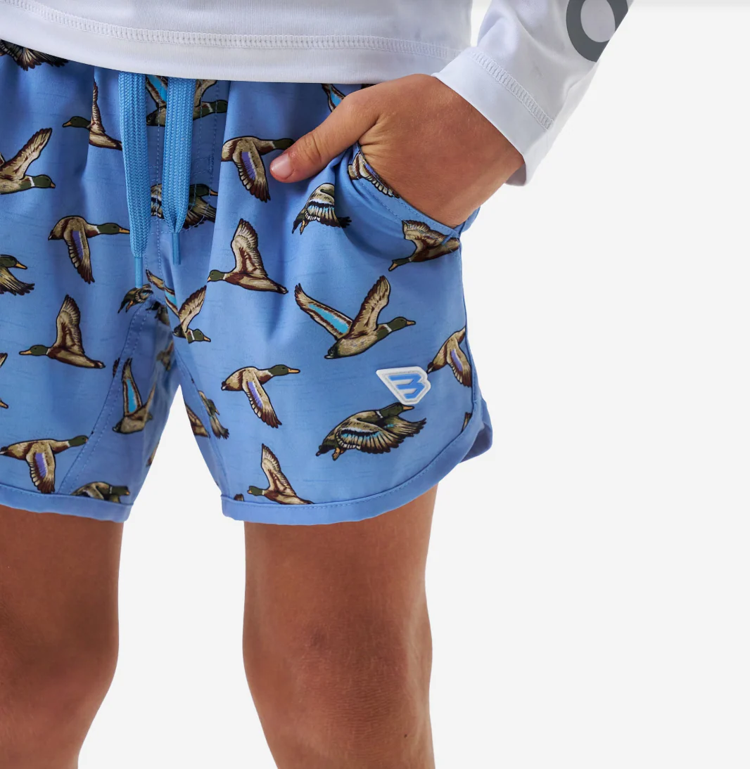 Burlebo Youth & Toddler Swim Trunk - Jumbo Mallards Blue - Image 6