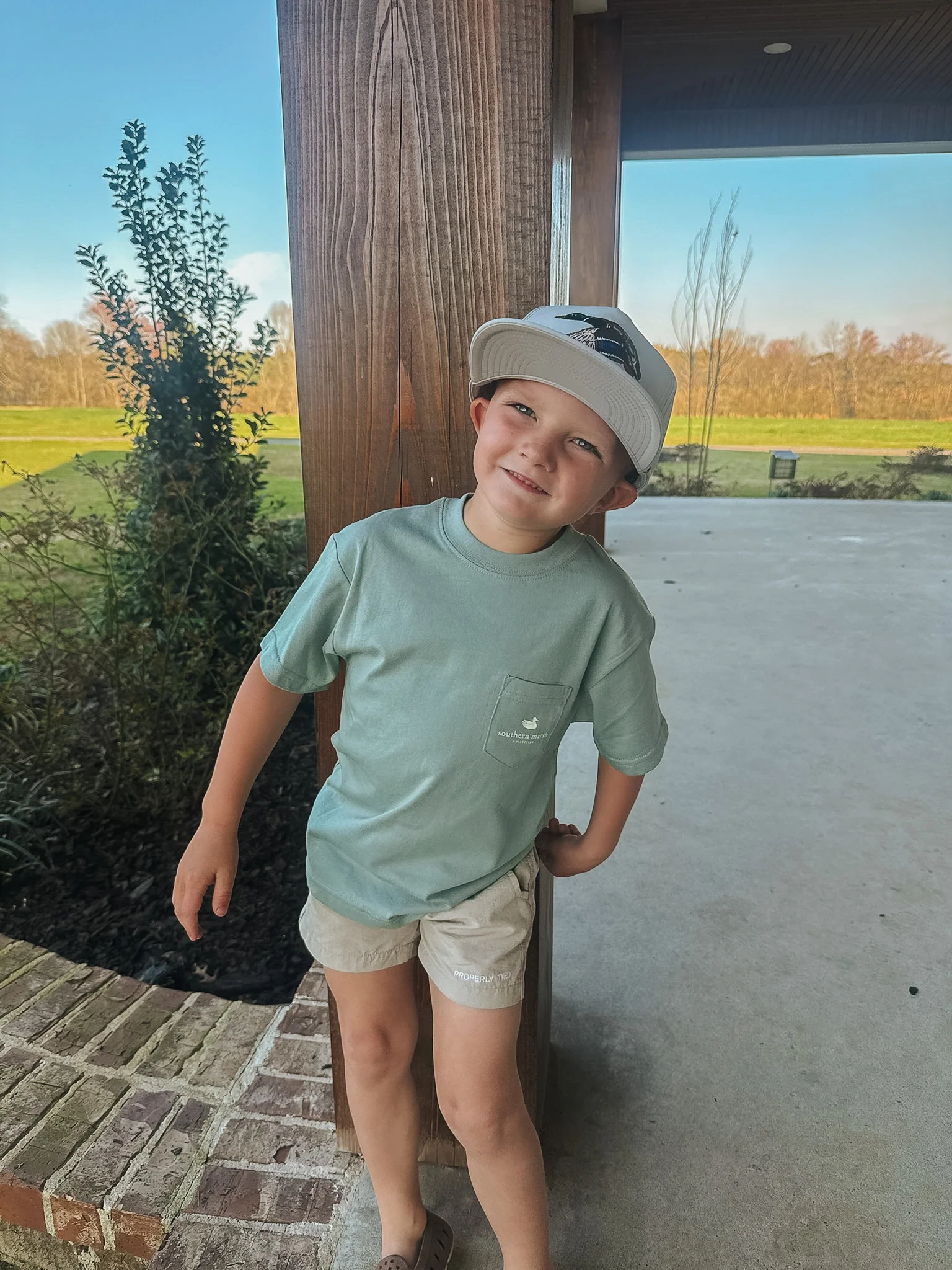 Youth Southern Marsh Vintage Duck Decoy T-Shirt in Sage - Image 2