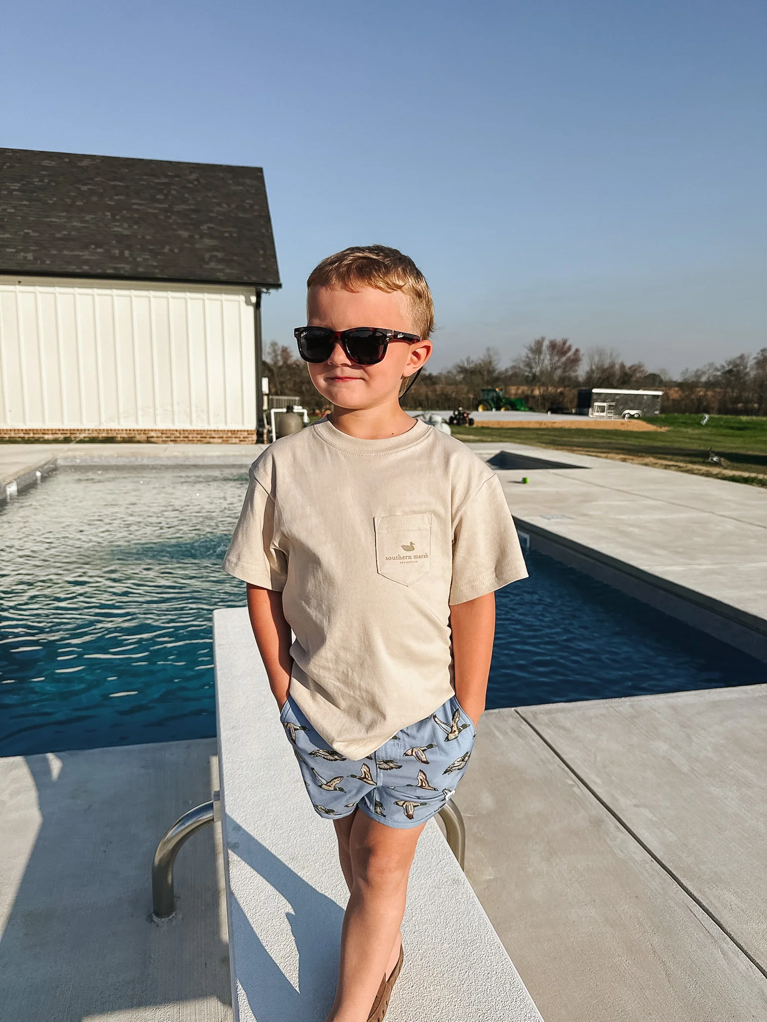 Youth Southern Marsh Camo Bass T-Shirt in Ash Grey - Image 4