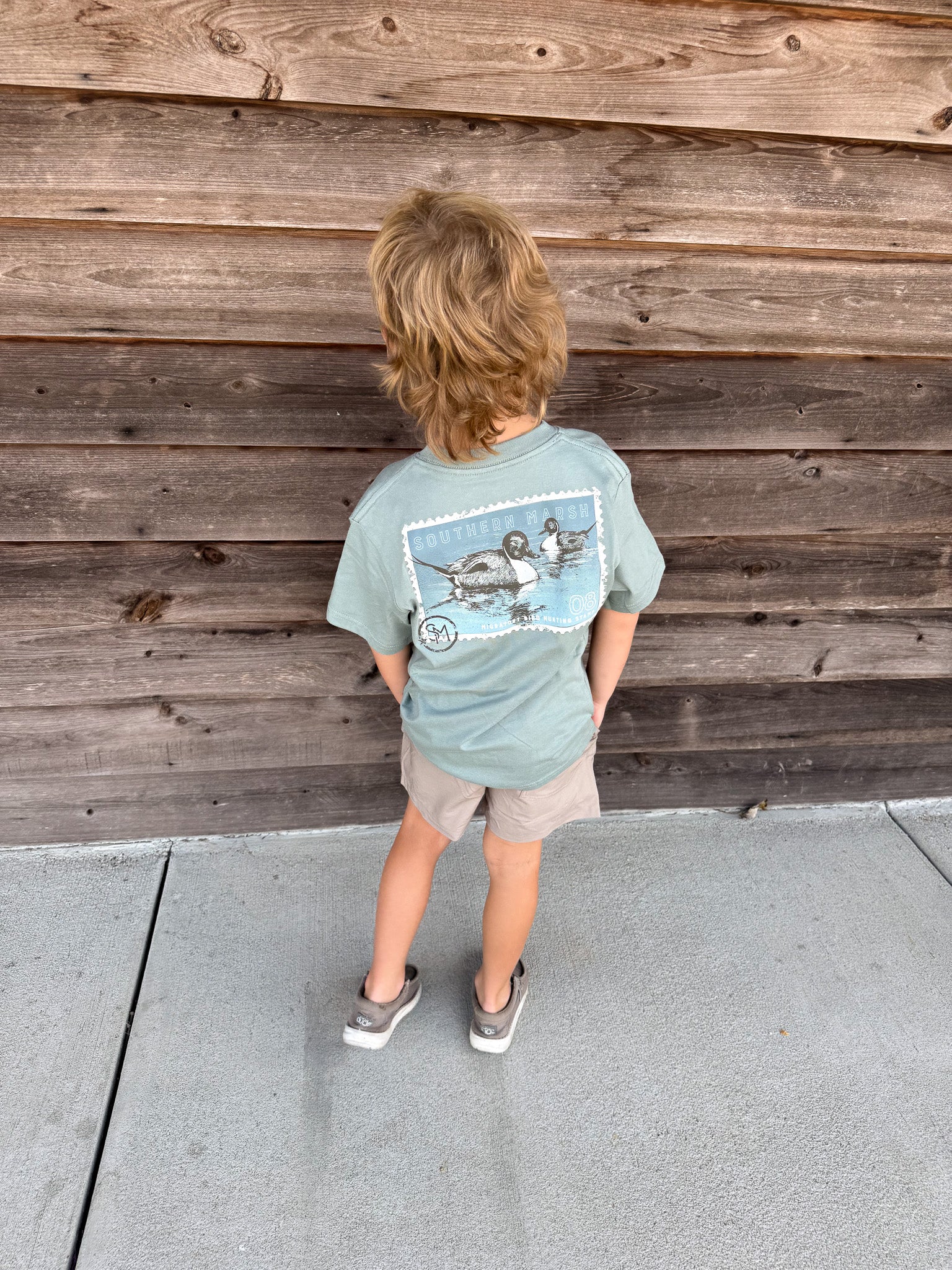 Youth Southern Marsh Duckstamp Pintail Tee in Burnt Sage - Image 4