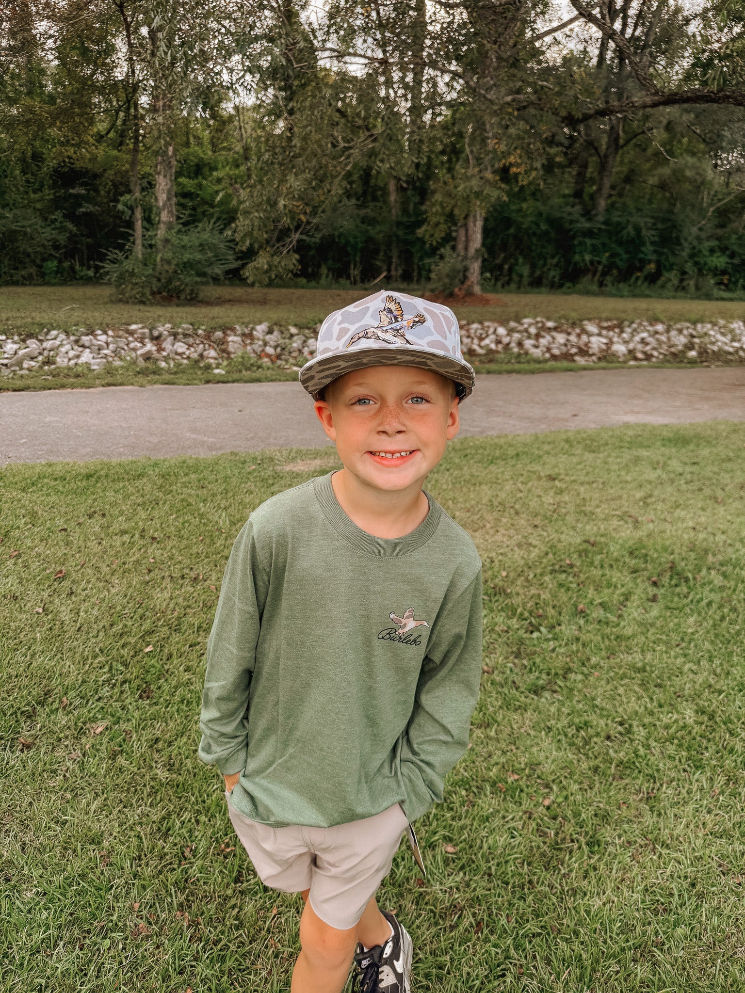 Burlebo Youth Diving Mallard Hat in Classic Deer Camo - Image 6